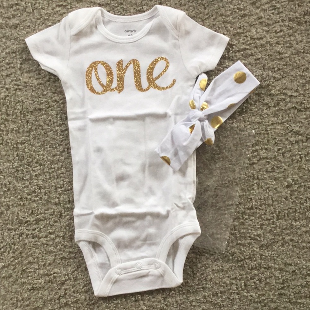 New 1st birthday onesie and headband